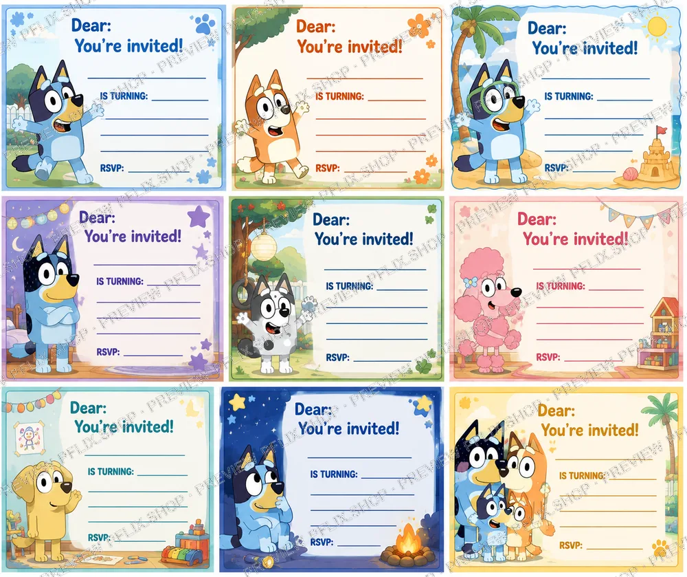 Bluey Birthday Invitations — Family & Adventures