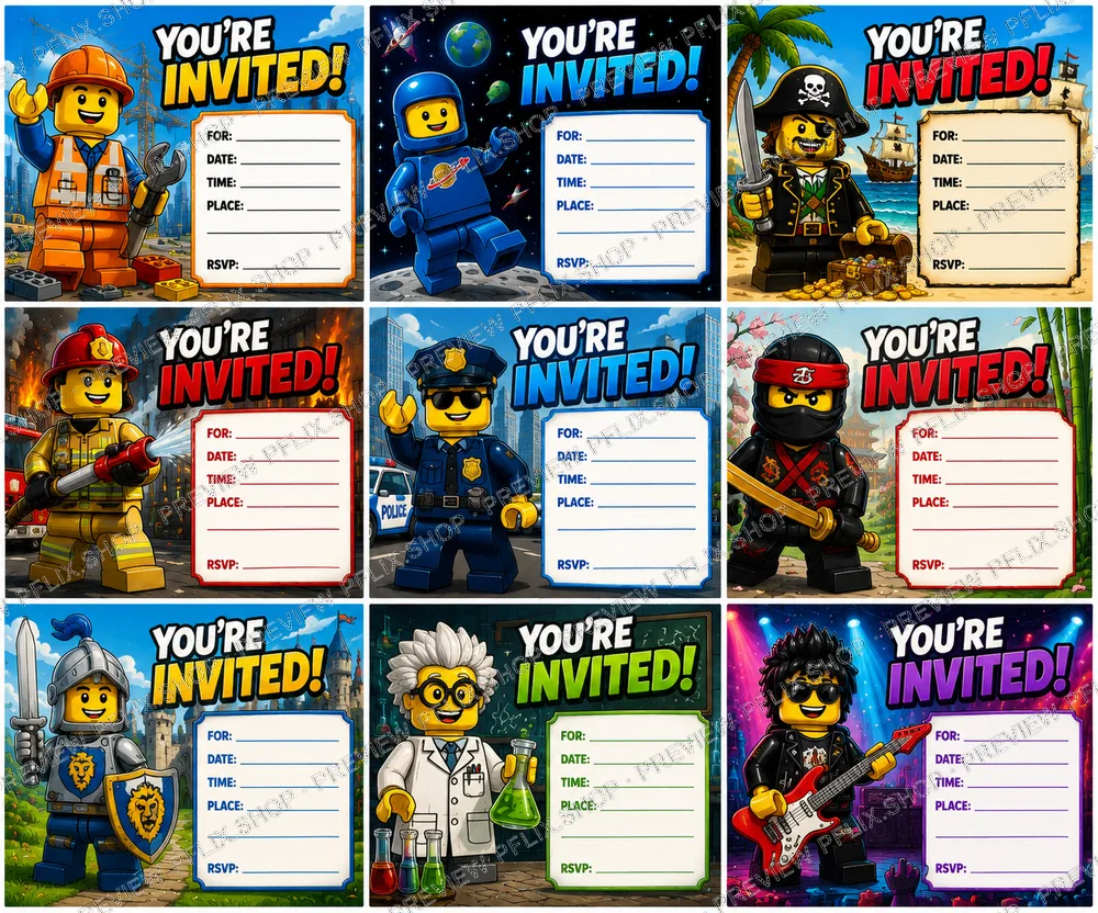 LEGO Adventure Birthday Invitations