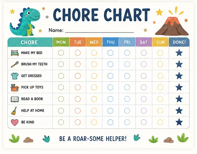 Dinosaur Chore Chart