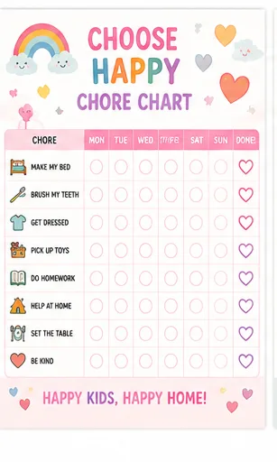 Choose Happy Chore Chart