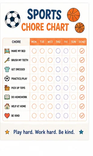 Sports Chore Chart