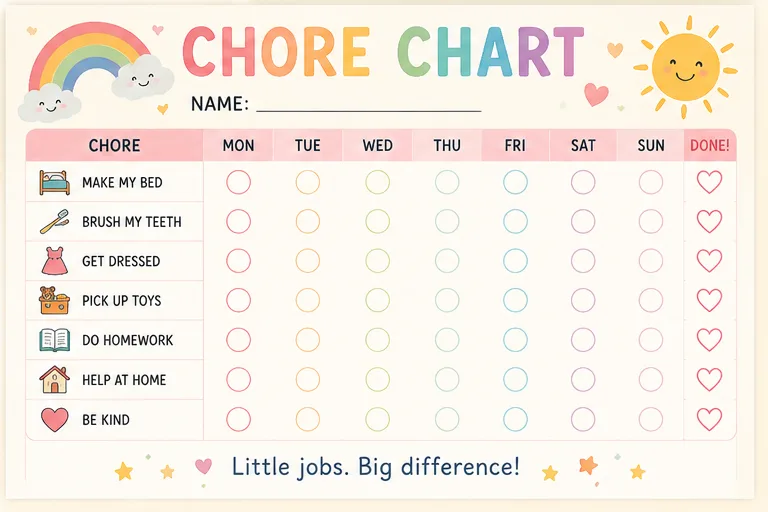 Rainbow Chore Chart