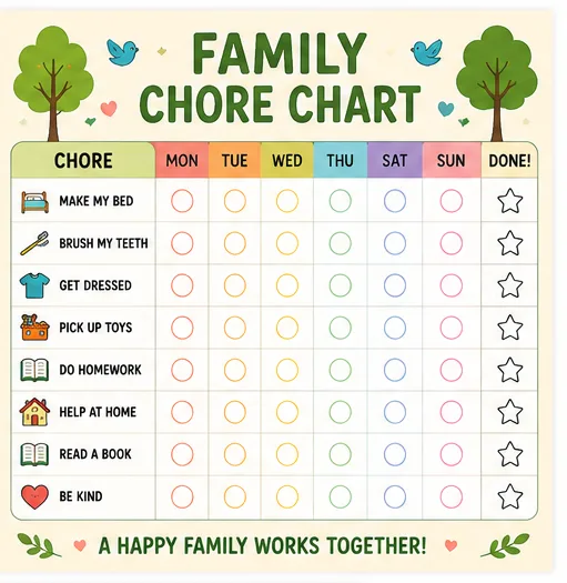 Family Trees Chore Chart