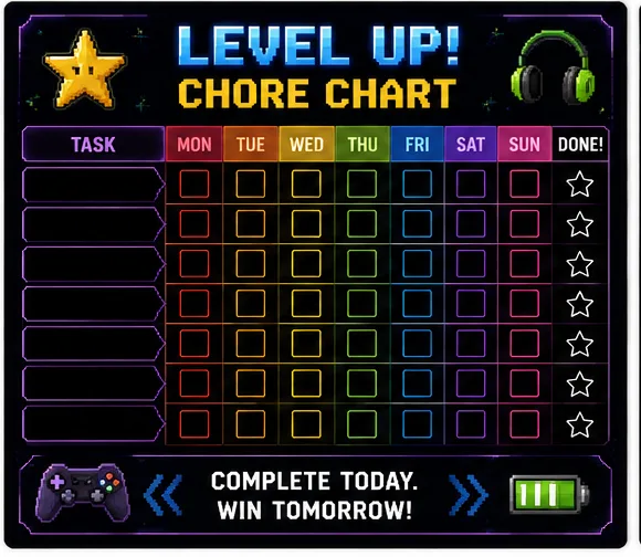 Level Up Chore Chart — Blank