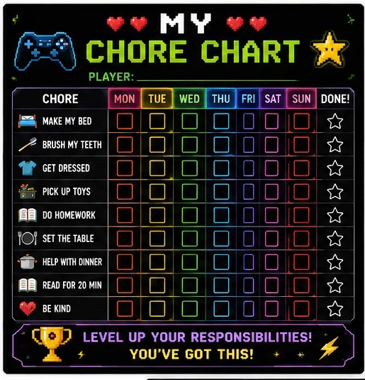 Gamer Chore Chart