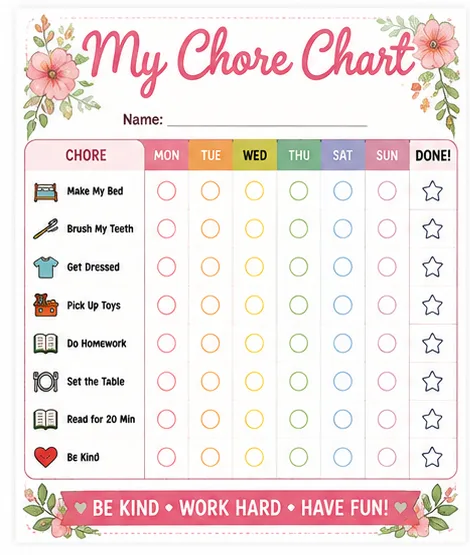 Floral Chore Chart