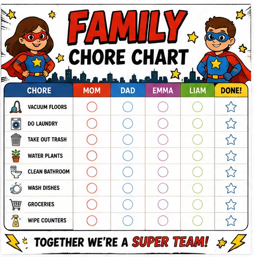 Superhero Family Chart