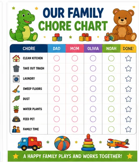 Dino & Teddy Family Chart