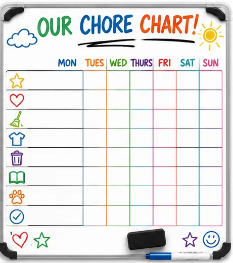 Our Whiteboard Chore Chart