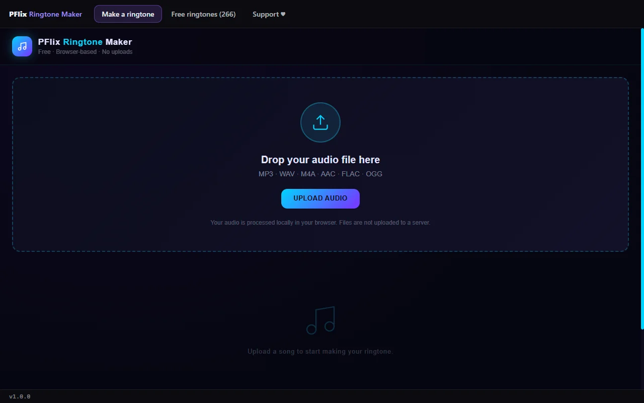 PFlix Ringtone Maker — Make a ringtone